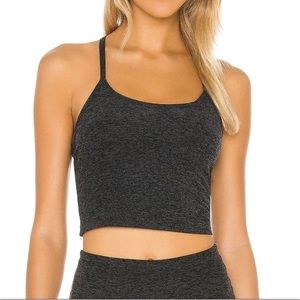Beyond Yoga Spacedye Marbled Gray Racerback Cropped Tank